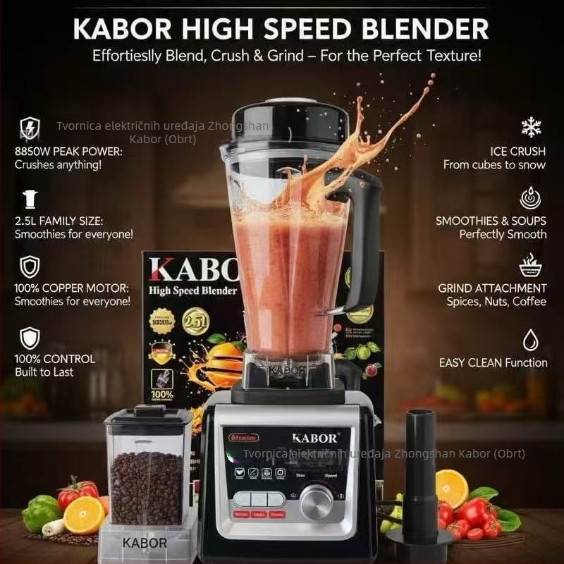 KABOR 9535 Čisti bakreni blender za komercijalnu uporabu, visoko brzinski višenamjenski kuhinjski aparat za smoothie