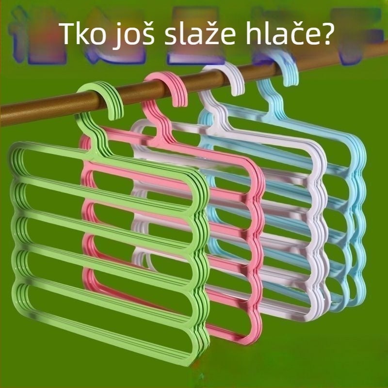 Višenamjenski petosloj držač za odjeću, pantalone i šalove