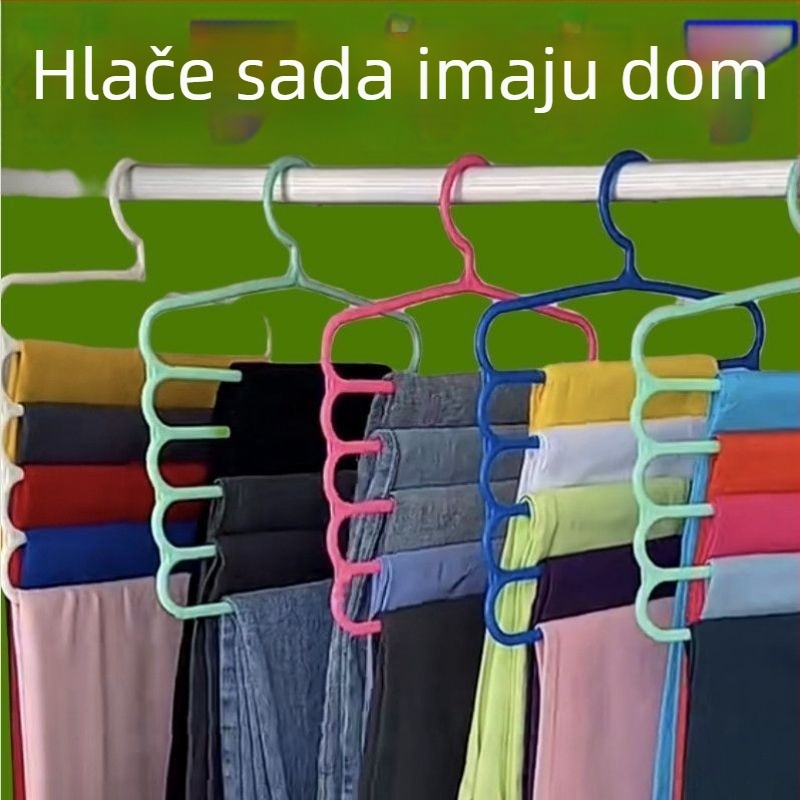 Višenamjenski petosloj držač za odjeću, pantalone i šalove