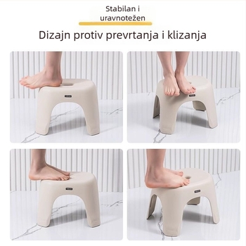 Malo čvrsta, sklopiva niska stolica za djecu, krem boje, nordičkog stila, izdržljiva za dnevni boravak i kupaonicu