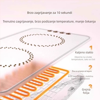 Električna grijana daska za posluživanje sa silikonskom površinom, 36W, podloga za stol s kontroliranom temperaturom