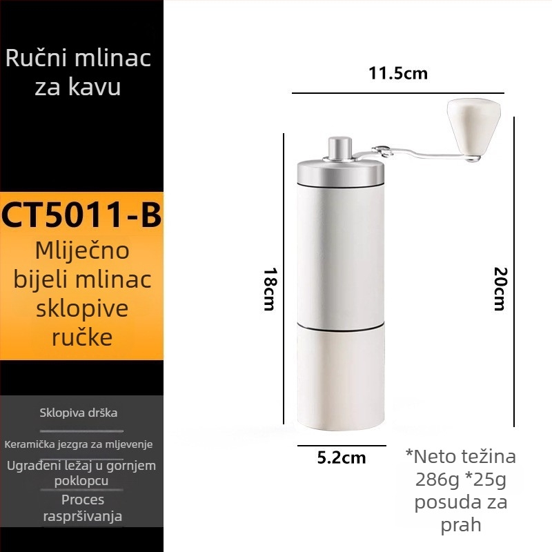 Ručni mlin za zrna kave, kompaktni i prijenosni za vanjsku upotrebu