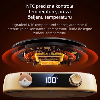 Pocket Bear termoska podložak za čaše za stolnu upotrebu kod kuće, automatsko održavanje temperature 100°C