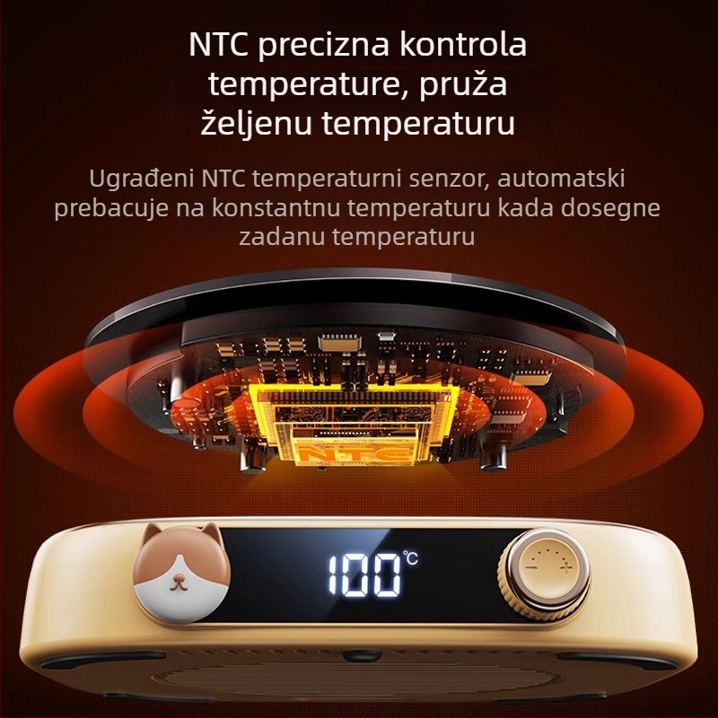 Pocket Bear termoska podložak za čaše za stolnu upotrebu kod kuće, automatsko održavanje temperature 100°C