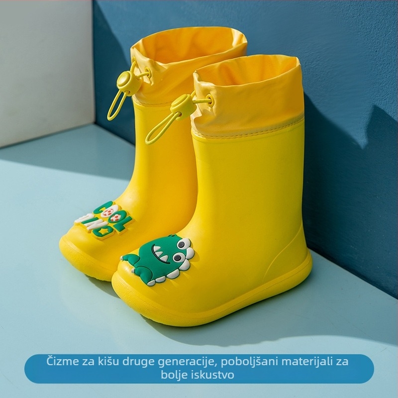 Dječje čizme za kišu, unisex, srednje visine, protuklizne, vodootporne, EVA gornji dio, dizajn životinja