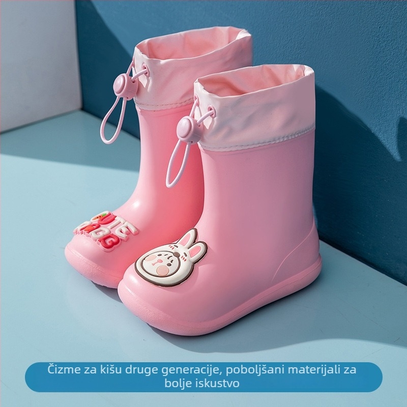 Dječje čizme za kišu, unisex, srednje visine, protuklizne, vodootporne, EVA gornji dio, dizajn životinja