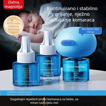 Golden Magnolia Tekući repelent protiv komaraca, 45 ml, za odrasle i djecu; za kućnu upotrebu, hotele i maloprodaju; električni repelent – dopuna