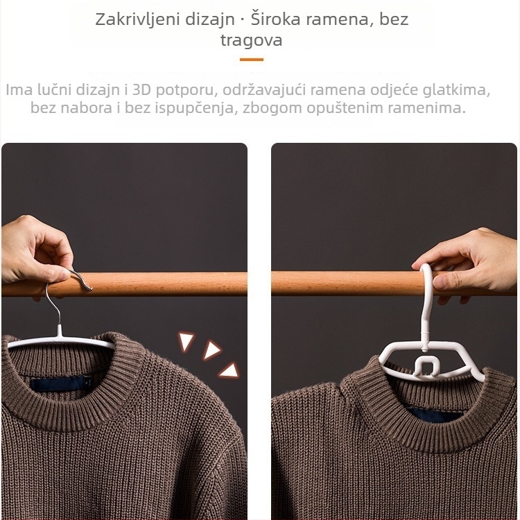 Kućna vješalica za odjeću bez šavova, protuklizna zaštita ramena, stalak za sušenje lagane odjeće, elegantno skladištenje