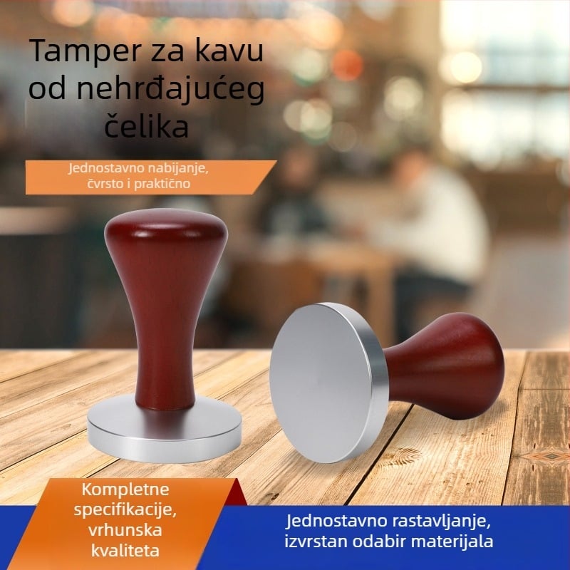 Prilagodljivi tamp za kavu od nehrđajućeg čelika s držačem