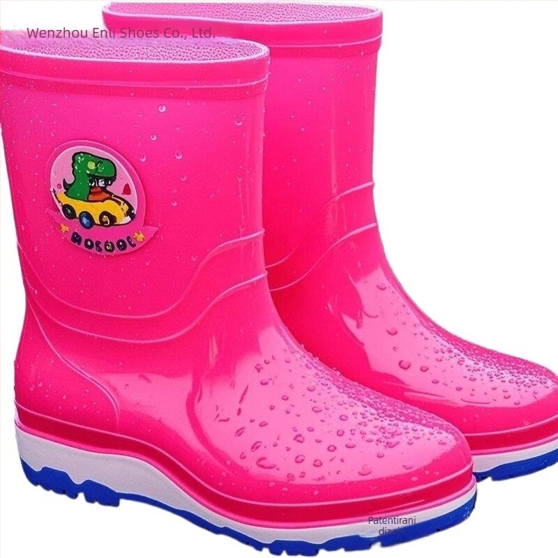 Dječje kišne čizme s dinosaurskim motivom, podstavljene flisom, protuklizne, mekana guma, unisex