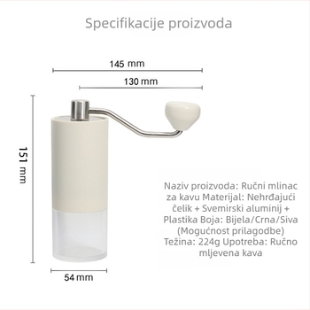 Prijenosni ručni kavomlin za kućnu upotrebu s velikim kapacitetom