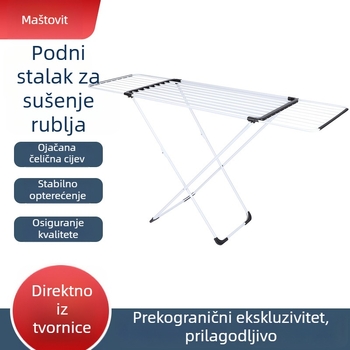 X-oblika stojeća sušilica za odjeću, balkon, unutarnja/vanjska upotreba, sklopiva, bez ugradnje