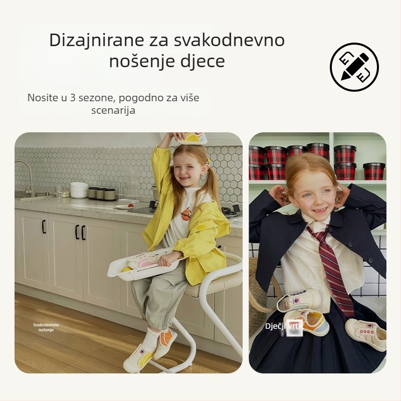 TOPSTAR Proljeće 2024 Dječje platnene tenisice - Unisex, niski gornji dio, mekana potplata, svakodnevne unutarnje tenisice 2032