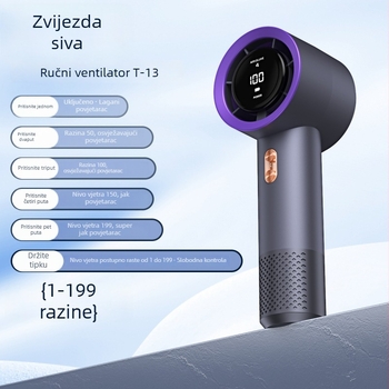 22025 Novi Ručni USB Ventilator Visoke Brzine s Digitalnim Zaslonom