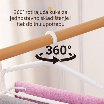 Proširiva sušilica za odjeću za kućnu upotrebu na balkonu, za sušenje tankih plahti i ručnika, s vjetrootpornim kopčama i 360° okretljivim kukama