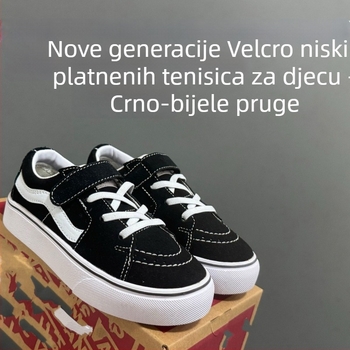 Dječje tenisice od platna s Velcro zatvaračem, debela gumena potplata, casual vintage stil, unisex