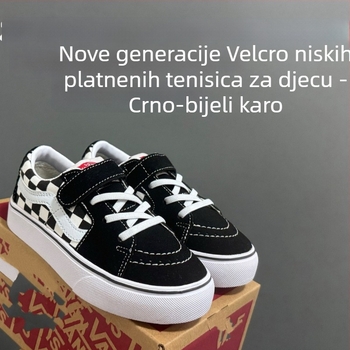 Dječje tenisice od platna s Velcro zatvaračem, debela gumena potplata, casual vintage stil, unisex