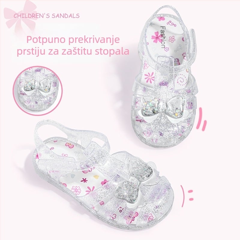 Dječje jelly sandale s leptirima – mekana potplata, kristalni detalji i voćni dizajn