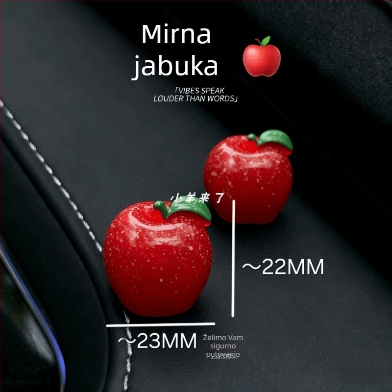 Novi automobilni ukras u obliku jabuke od smole – simpatična dekoracija za središnju konzolu
