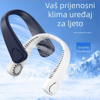 Ventilator za vrat s USB punjenjem, lagan i tih za vanjske sportove, prilagodljiva turbina