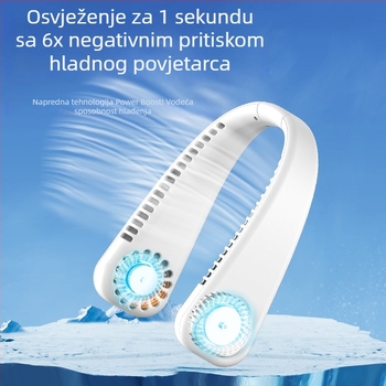 Ventilator za vrat s USB punjenjem, lagan i tih za vanjske sportove, prilagodljiva turbina