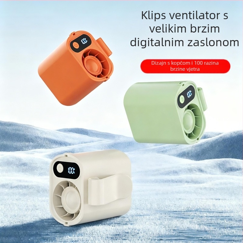 USB klipsni ventilator s hlađenjem ledom, za pojas, prijenosni vanjski mini stolni ventilator