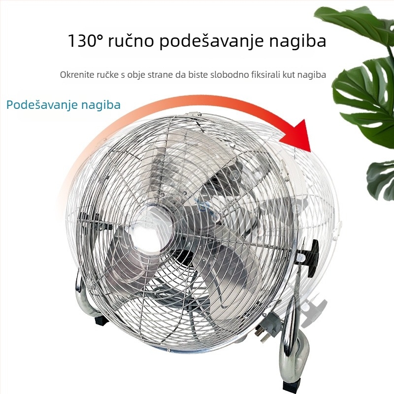 Industrijski ventilator za pod i stolni korištenje, 180W, 3 brzine, vertikalna oscilacija gore-dolje, 220V