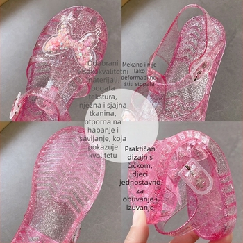 Dječje jelly sandale za ljeto, s prozračnim dizajnom princeze, udobne za plažu