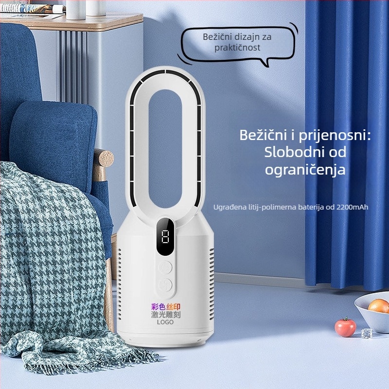 Novi punjivi bezlopatni ventilator za kućnu upotrebu, stolni bezlopatni ventilator, uspravan električni ventilator, ventilator za cirkulaciju zraka