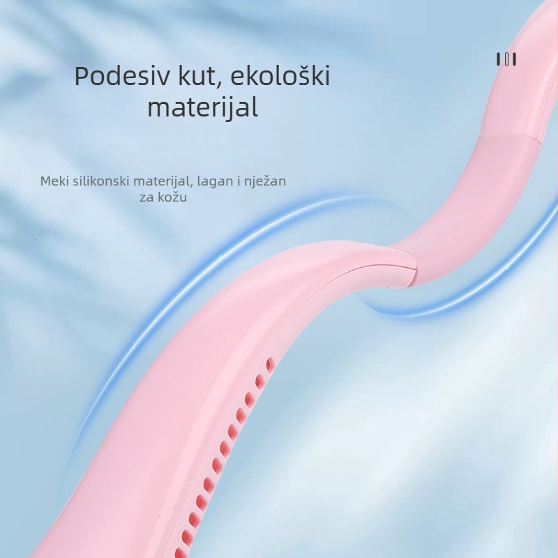 USB punjivi ventilator za vrat, kompaktni mini bezlopatni ventilator s digitalnim zaslonom