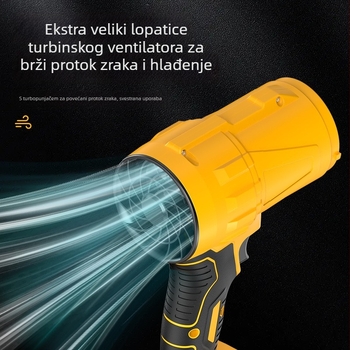 Visokoperformanski bežični suflator s litijskom baterijom za vanjsko uklanjanje prašine, pranje automobila i ispuštanje vode, ručni turbinski bezčetkasti ventilator