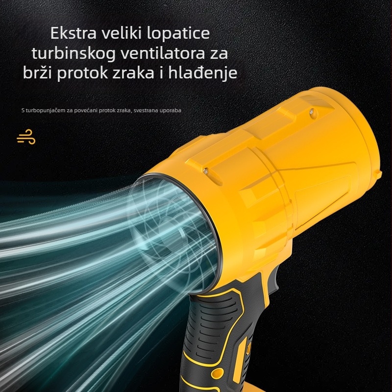 Visokoperformanski bežični suflator s litijskom baterijom za vanjsko uklanjanje prašine, pranje automobila i ispuštanje vode, ručni turbinski bezčetkasti ventilator