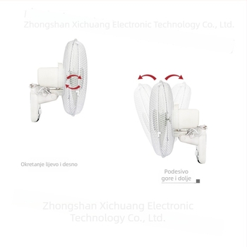 Zidni ventilator od 16 inča, 50W, 12V, prirodni vjetar, mehanički način rada, bez daljinskog upravljača, bez timera