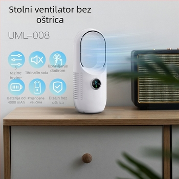 Bezlopatni USB stolni ventilator za kućnu upotrebu – tih i pametan tok zraka