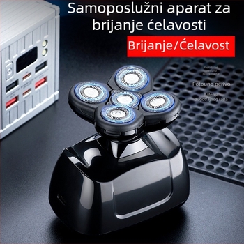 Pametan muški električni brijač s pet rotirajućih glava, punjivi