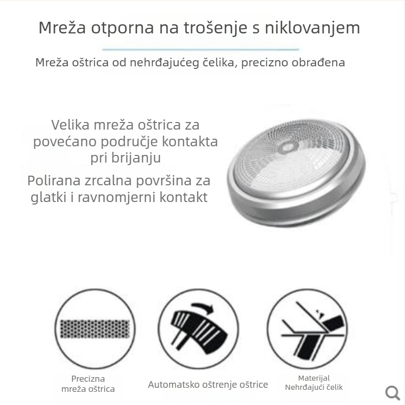 Real Man muški električni brijač na suhe baterije, rotirajuća glava s jednim oštrim nožem i okrugla glava