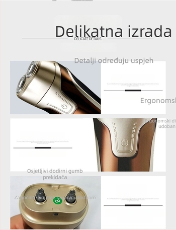 RUNWE Langwei muški punjivi električni brijač s dvostrukom rotacijskom glavom Rs501, ugrađena baterija