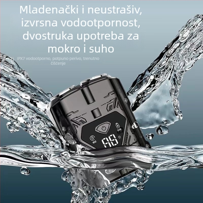 SID električni brijač za muškarce, potpuno periv, prenosiv i s punjivom baterijom, LED zaslon, plivajuća glava s dvostrukom oštricom, model HS7279