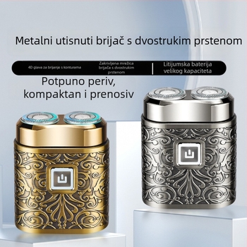 Nova USB punjiva muška električna britva s plivajućom glavom i dvostrukim rotorom — prijenosna i kompaktna