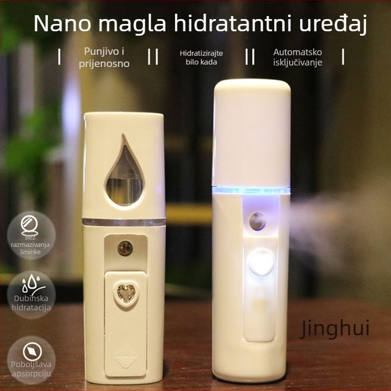 Nano uređaj za hidrataciju maglom za žene, prenosivi ručni ovlaživač lica, hladan mlaz spreja i para za lice