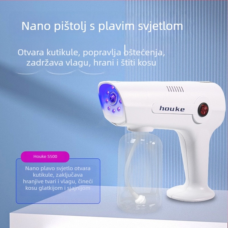 Nano raspršivač za njegu kose — ručni salonski uređaj za hidraciju, bojenje i terapiju plavim svjetlom