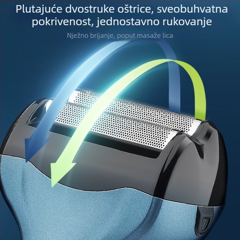 Metalni višenamjenski električni trimer za kosu i brijanje 3-u-1, prijenosni muški trimer za bradu i nosne dlačice