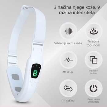 Masažer za lice s vibracijama za V-oblik konture lica, elektroterapijom, crveno-plava svjetlost