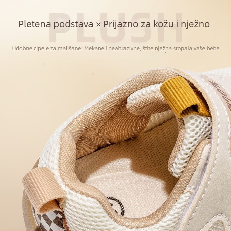 Bramil proljeće 2026 cipele za bebe i malu djecu, mrežasti gornji dio, protuklizna meka potplata, Velcro zatvarač, unisex, niski kroj, 12–36 mjeseci