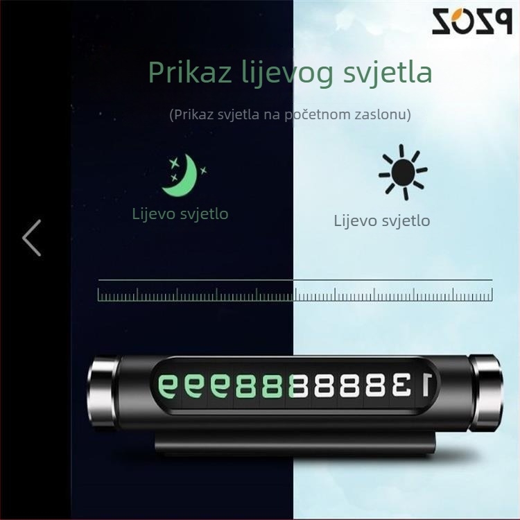 Privremena pločica za parkiranje s brojem telefona, rotirajuća i svijetleća kartica za premještanje vozila