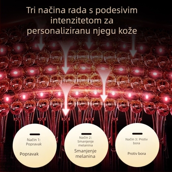 Kućna fotonska maska za lice s crvenim i plavim svjetlom, uređaj za njegu kože, kompatibilan s pametnom aplikacijom