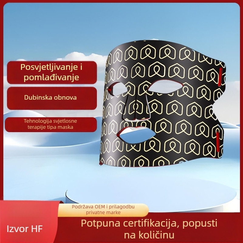 Kućna fotonska maska za lice s crvenim i plavim svjetlom, uređaj za njegu kože, kompatibilan s pametnom aplikacijom