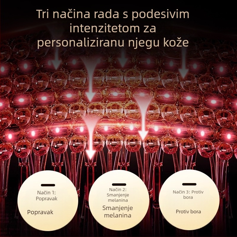 Kućna fotonska maska za lice s crvenim i plavim svjetlom, uređaj za njegu kože, kompatibilan s pametnom aplikacijom