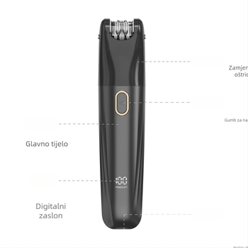 3-u-1 USB punjivi električni epilator i trimer za tijelo za noge, pazuhe i tijelo