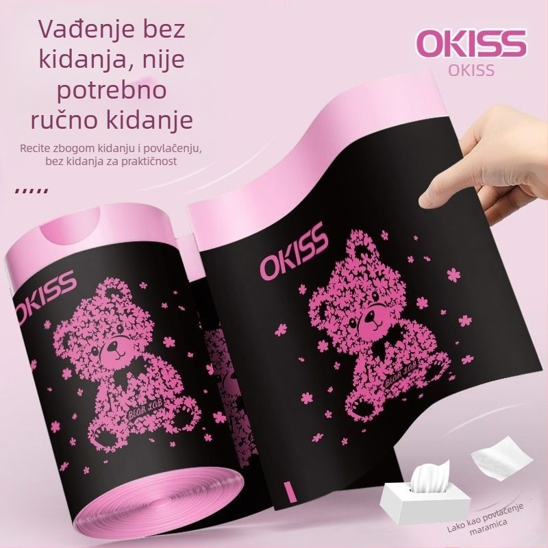 Okays Vreće za smeće s povlačnim vrpcom, otporne na kidanje, debele, velike, za kućnu upotrebu, tiskane plastične vreće